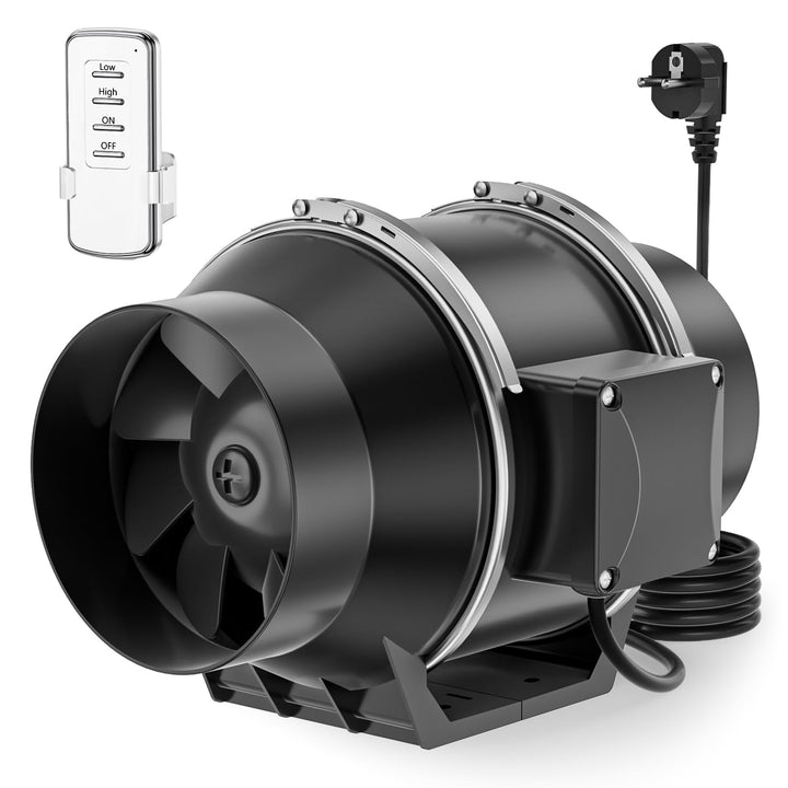 HG Power 100 mm Rohrventilator 2-Stufen Steuerung, Inline Rohrlüfter 100mm, Abluftventilator 220 m³/