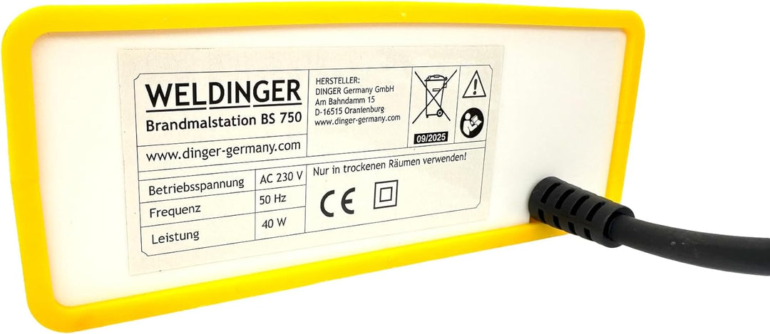 WELDINGER Brandmalstation BS-750 mit Brennspitzenset und Ersatzkolben, Brandmalerei