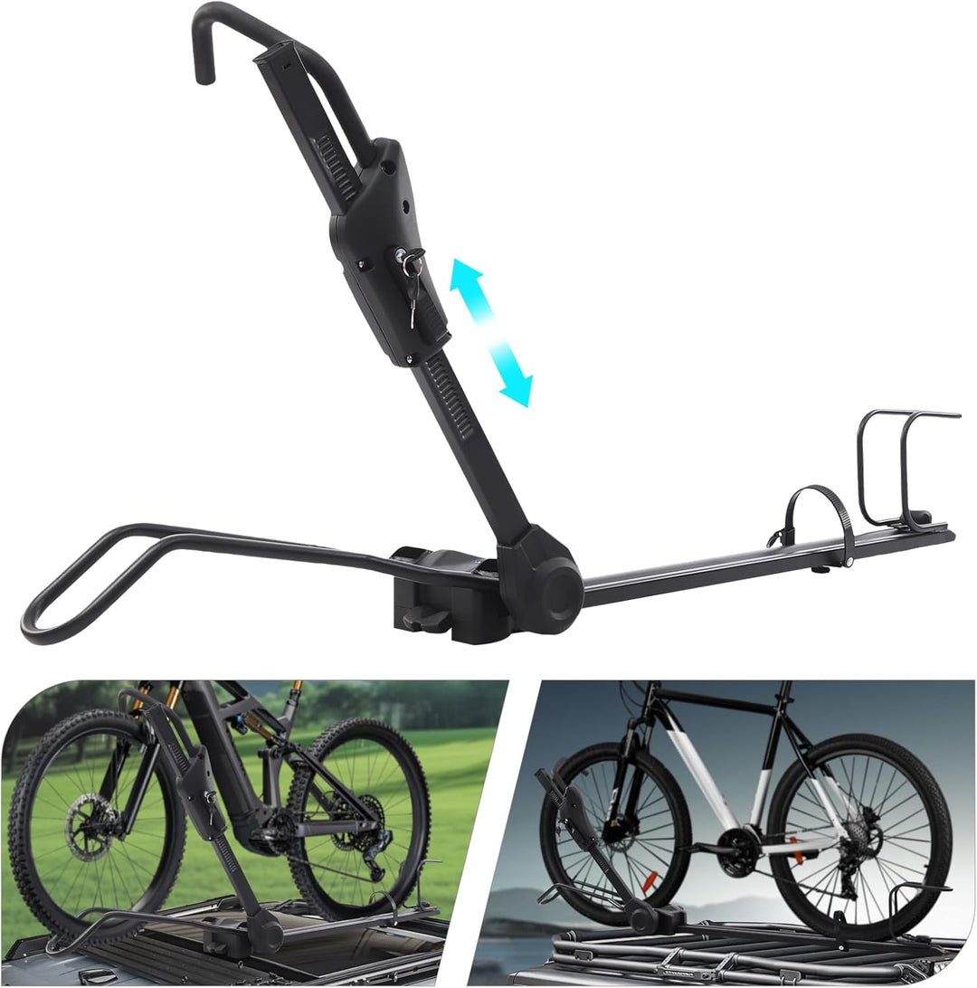 Fahrradträger Autodach 1 Bike Universal Dachmontage Doppelte Diebstahlsicherung 4 Punkt Fixierung Hö