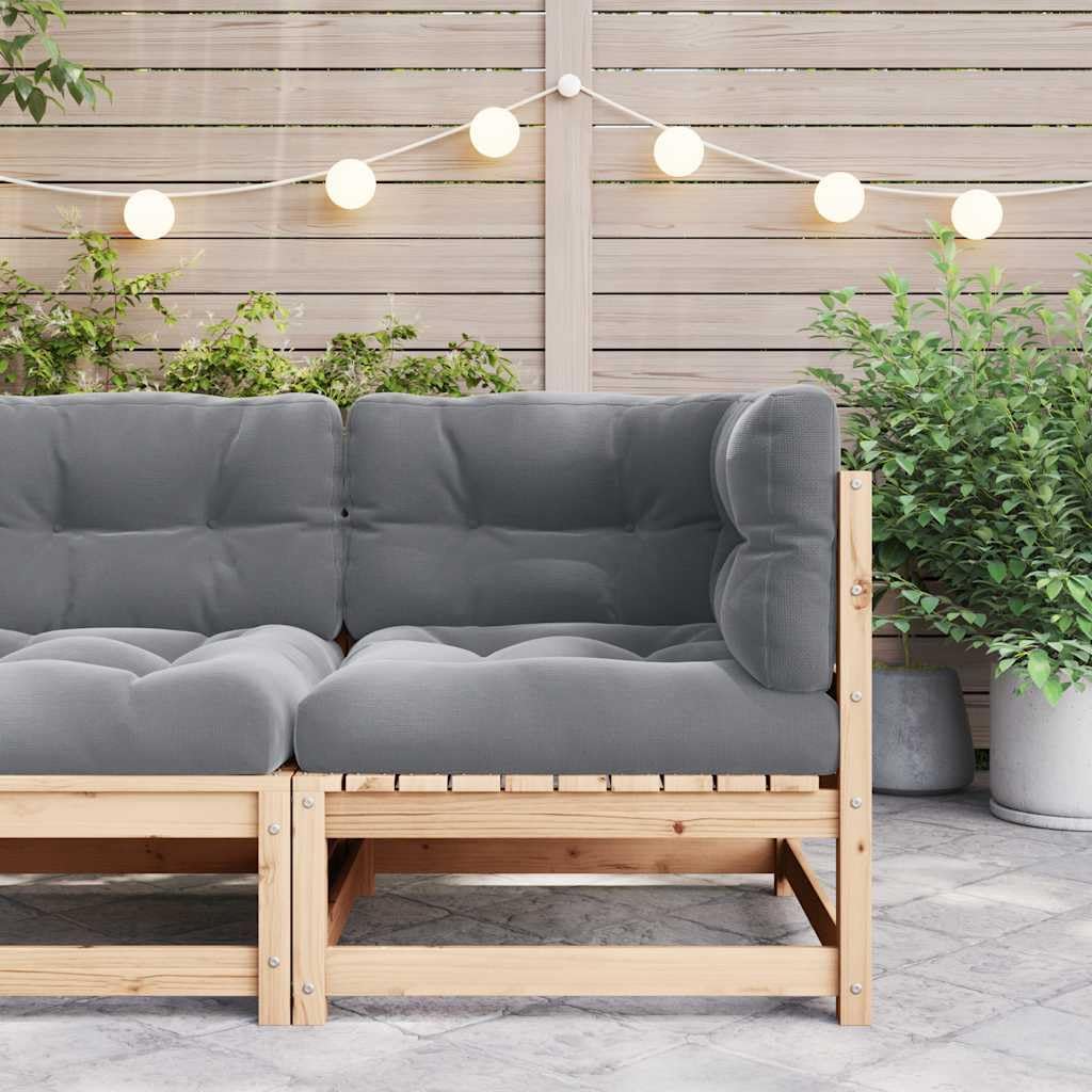 vidaXL Garten Ecksofa mit Grauen Kissen, Modular Gartenmöbel, Sofa Lounge Sessel für Garten Terrasse