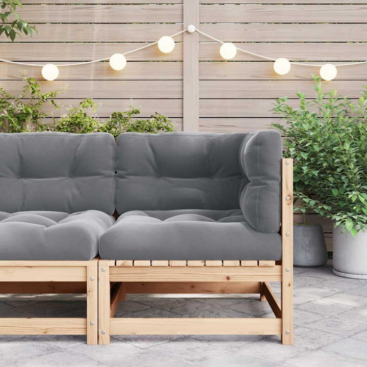 vidaXL Garten Ecksofa mit Grauen Kissen, Modular Gartenmöbel, Sofa Lounge Sessel für Garten Terrasse