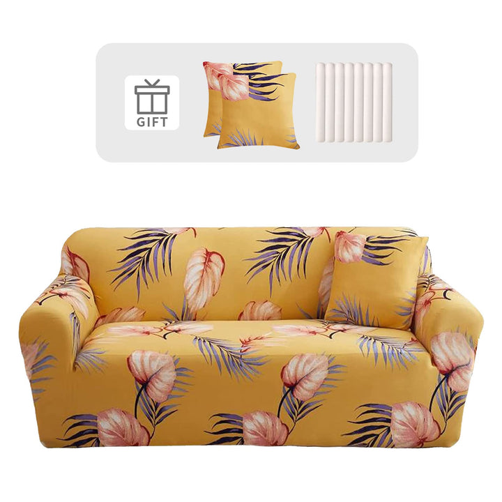 Lydevo Sofabezug 1 Sitzer Stretch Sofahusse Elastischer Sofabezug Spandex Sofa Überzug mit 3 Kissenb