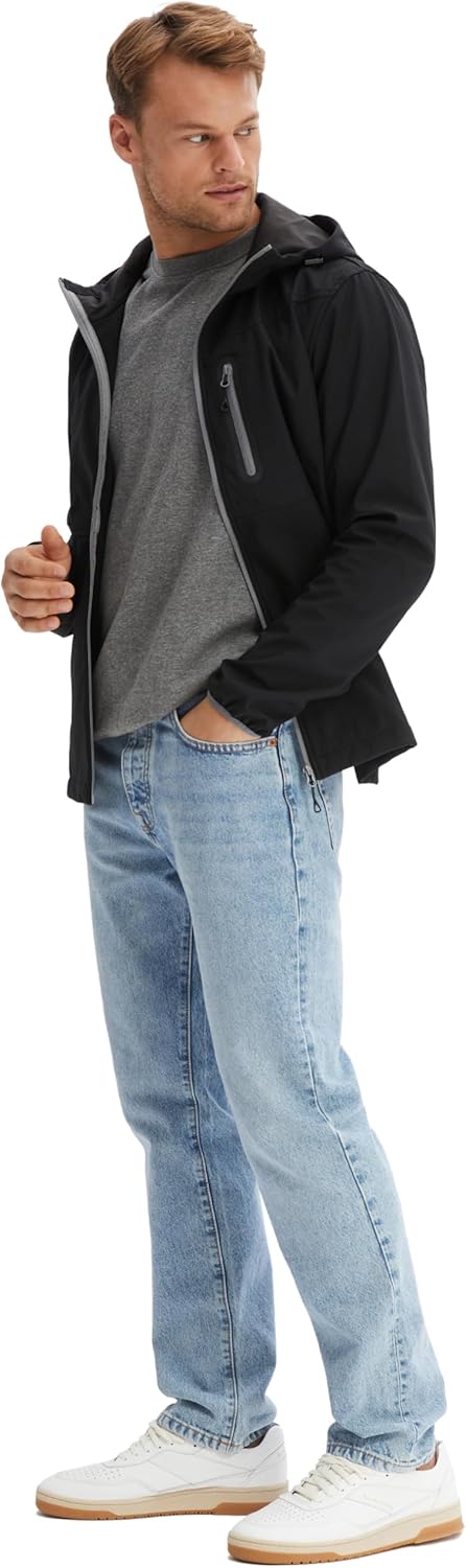 Morgenstern Softshelljacke Regenjacke Herren Wasserabweisend Atmungsaktiv, M Schwarz