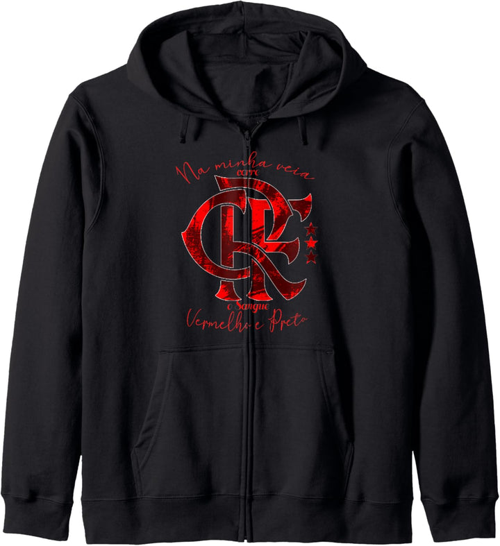 Flamengo T-Shirt in Rot und Schwarz Kapuzenjacke