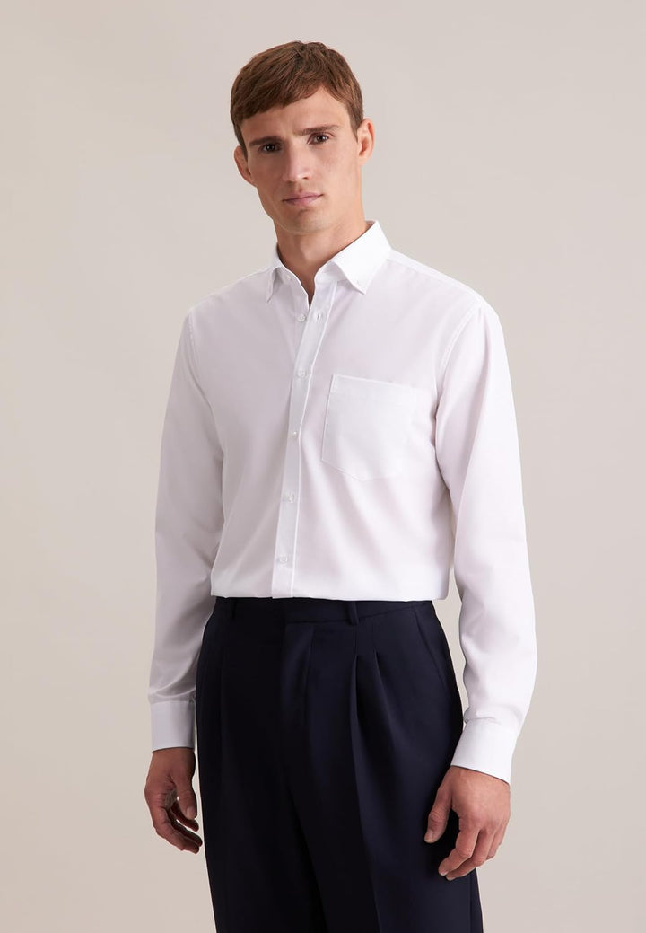 Seidensticker Herren Men Regular B.d. Longsleeve Businesshemd 38 Weiss(003002), 38 Weiß(003002)