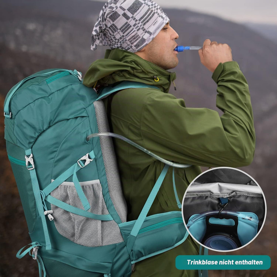 HOMIEE Wanderrucksack 50L, Herren Damen Wasserdichter Trekkingrucksack Reiserucksack Outdoor Wandern