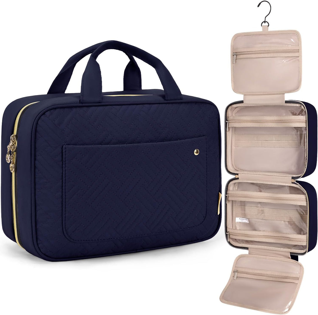 BAGSMART Kulturtasche Reise zum Aufhängen Kulturbeutel Damen für Makeup, Toilettenartikel (L-Blau),