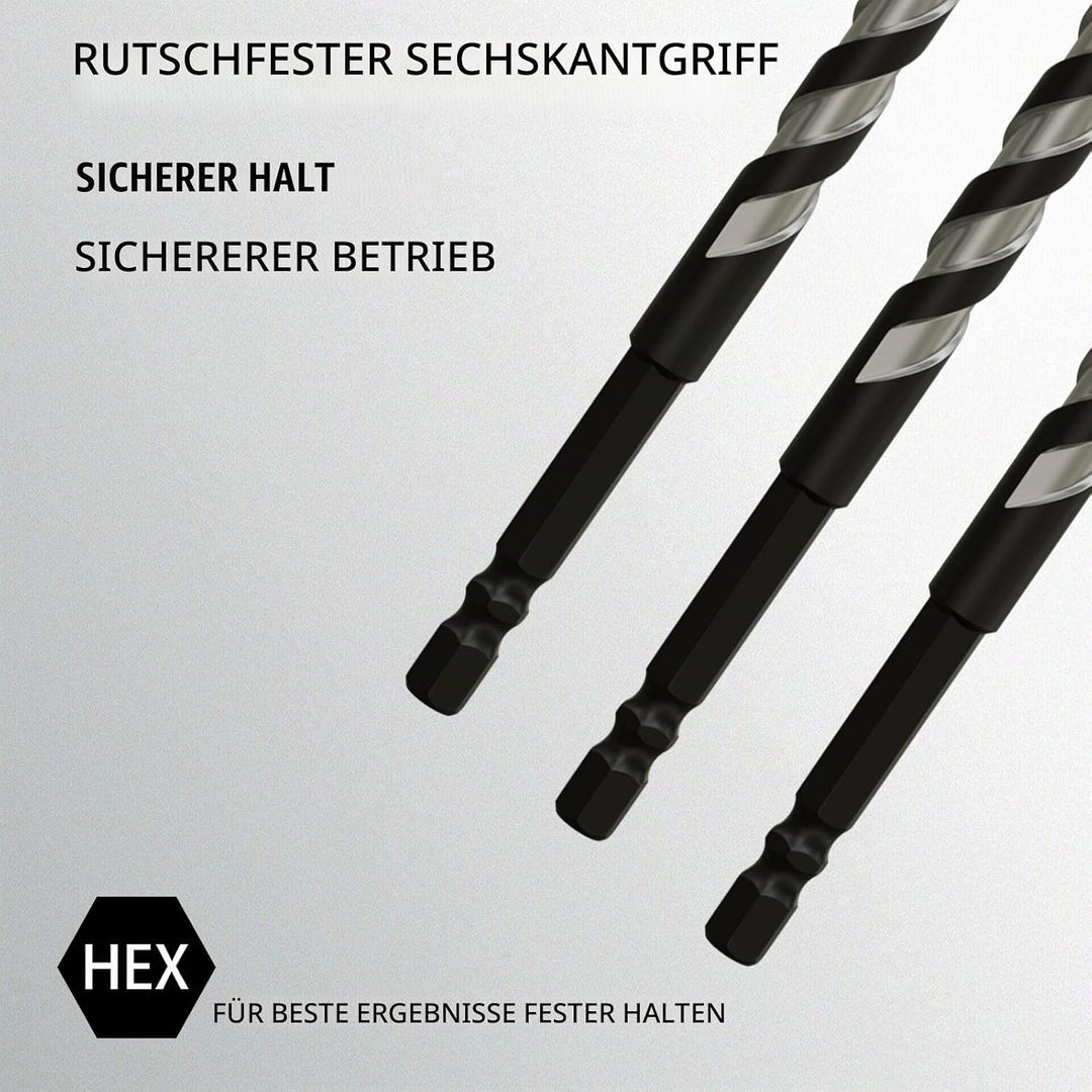 Fliesenbohrer Set 10 tlg 3-12mm, Glasbohrer Set, power bit bohrer, Fliesenbohrer für Fliesen, Kerami
