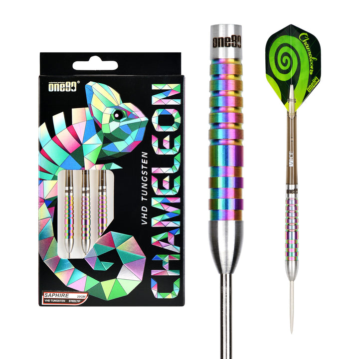 ONE80 Steel Darts Chameleon VHD Steeltip Dart – Hochwertige Steeldarts mit Präzisionsgriff und Chame