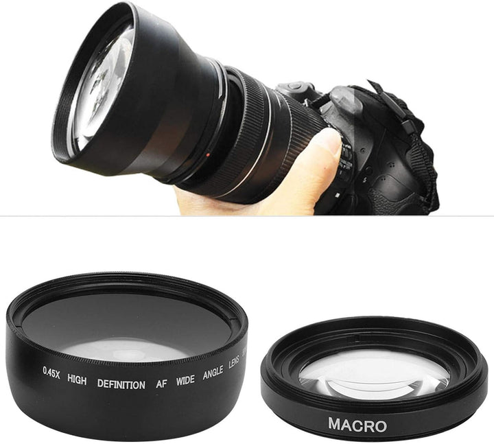VBESTLIFE 58MM 0,45X Weitwinkel-Makroobjektiv Passend für Alle 58MM-Durchmesser-Kameraobjektive, für