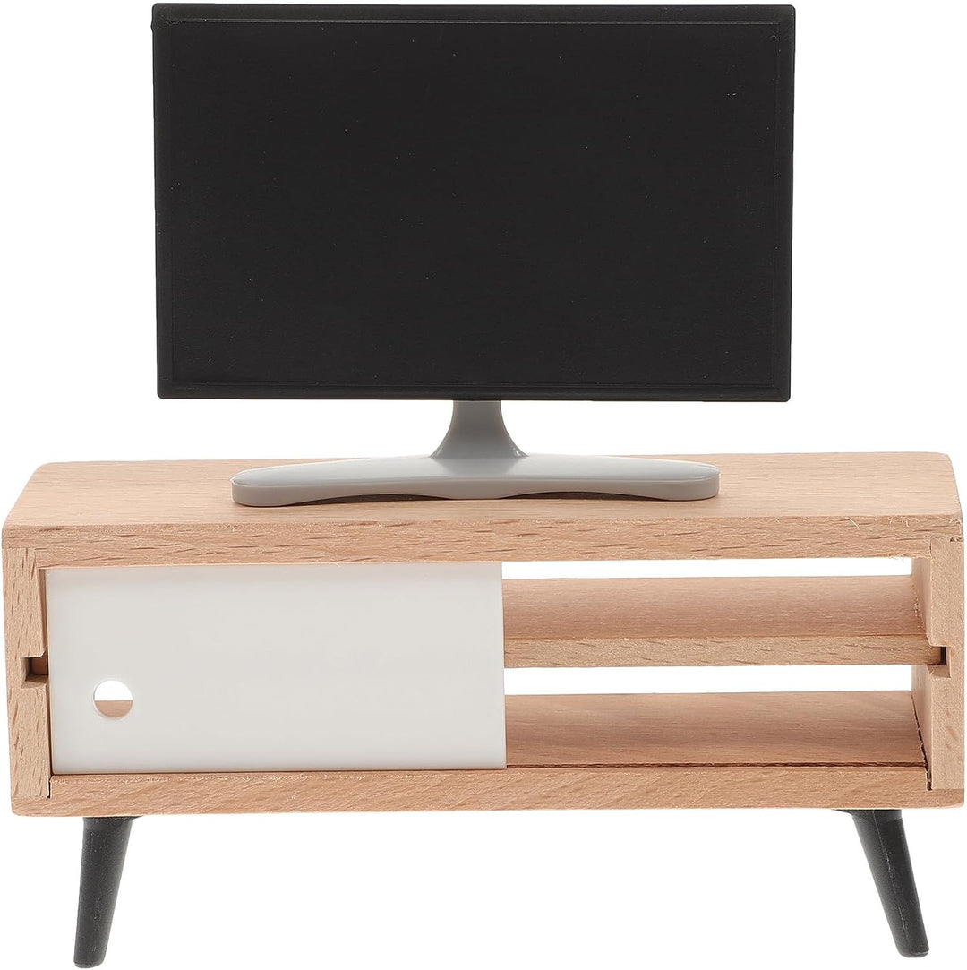 TOYANDONA 1:12 Puppenhaus-Fernseher – Puppenhaus-miniaturmöbel mit Fernsehschrank, Miniaturmöbel-zub