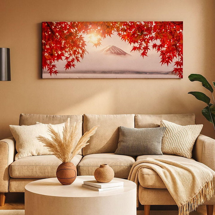 Wandbilder Dekoration Wohnzimmer Vulkan See Panorama Bilder auf Leinwand 120x50cm Leinwandbild mit R