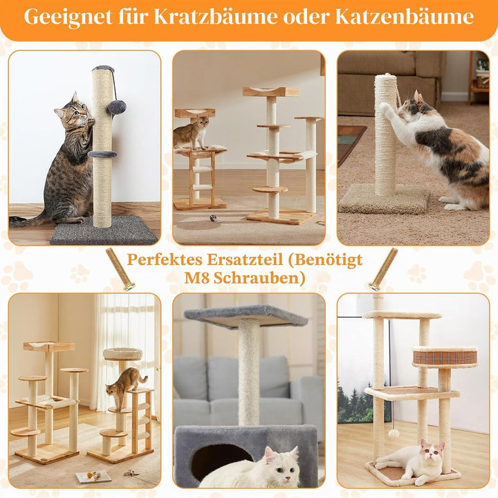 Kratzbaum Ersatzstamm 2 Stück ø8 x 40 cm Sisalstamm | Ersatzteile Stamm Sisal Kratzbaum Zubehör Stap