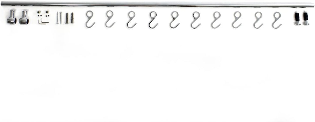Hängeleiste/Küchenleiste zur Wandbefestigung 100cm, mit 10 Haken