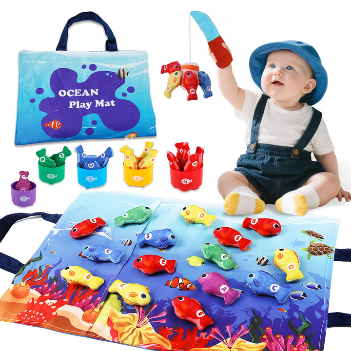 Baby Spielzeug ab 1 2 3 Jahr, Montessori Sensorik Angelspielzeug ab 1–3, Angelspiel für Kinder 6 12