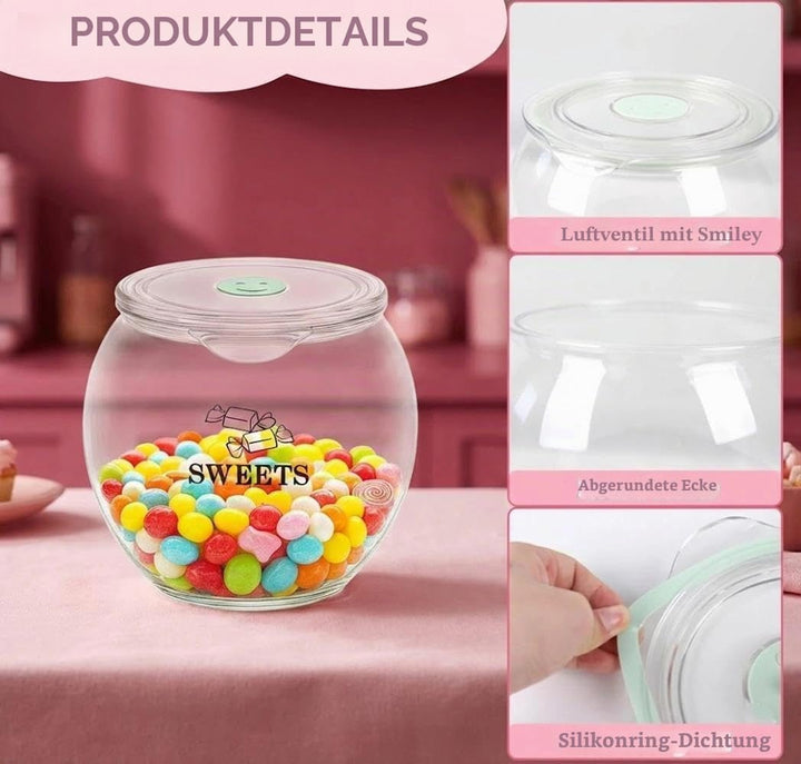 Keksdose mit Deckel,Candy bar zubehör,Süssigkeiten glas,Bonbonglas,PET transparent,Vorratsdose für K
