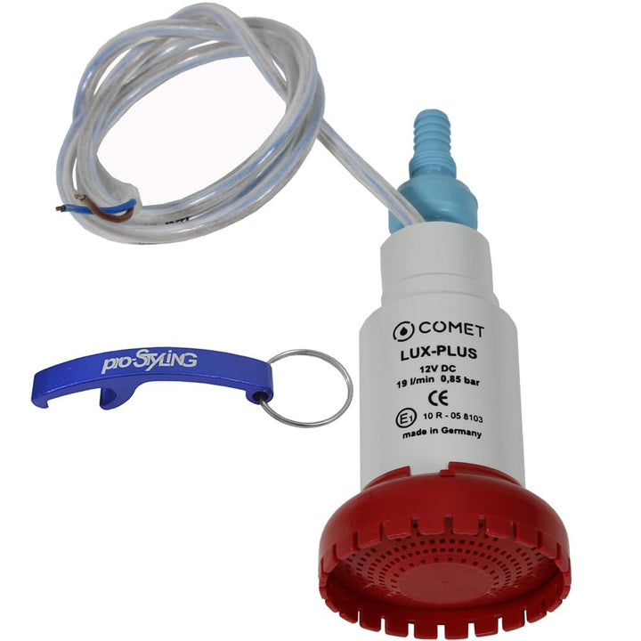 Comet LUX-PLUS Tauchpumpe Wasserpumpe mit Rückschlagventil (verklebt) + Filter 12V 19 Liter für Wohn