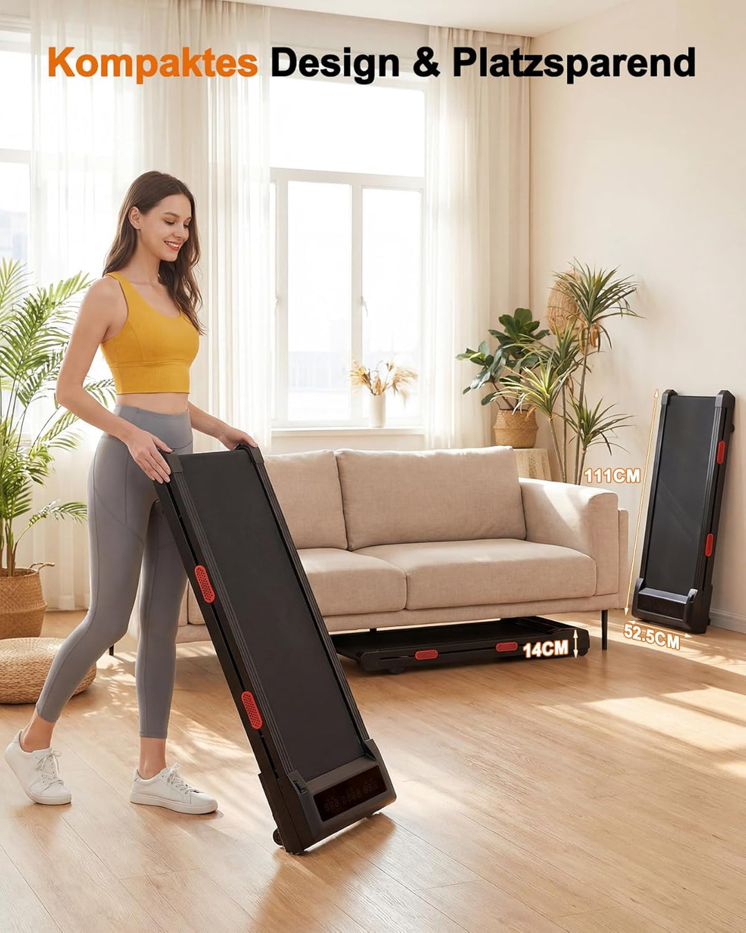 Raceable Walking Pad mit Steigung, Lacuffy Laufband für Zuhause mit APP-Steuerung, unter dem Schreib