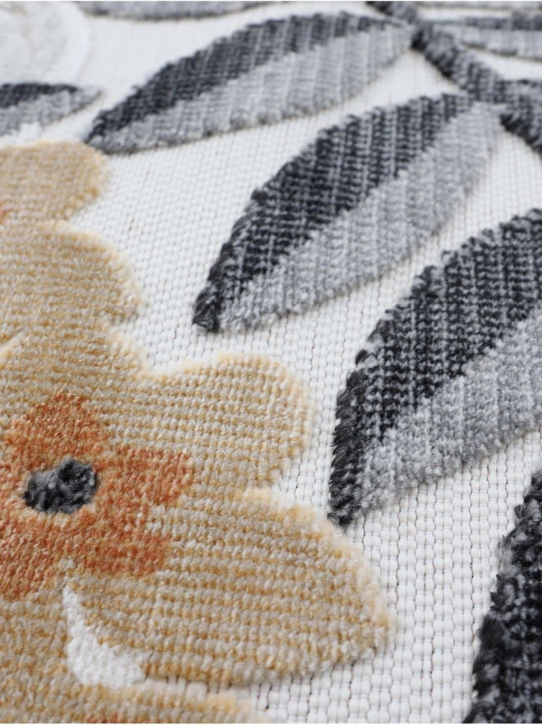 carpetfine In- und Outdoor Teppich Deja Rund Creme Ø 120 cm | Moderner Teppich Wetterfest für Balkon