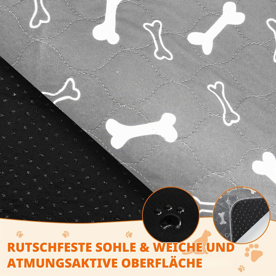 Baodan Waschbar Haustier-Urinunterlage, 2 Pack 122*122 cm Wiederverwendbare Welpenunterlagen Matte f