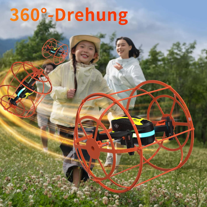 M17 Mini RC Quadrocopter Drohne mit Schutzschild Land Air Dual Modus Ein Knopf Start Landung 3D Flip