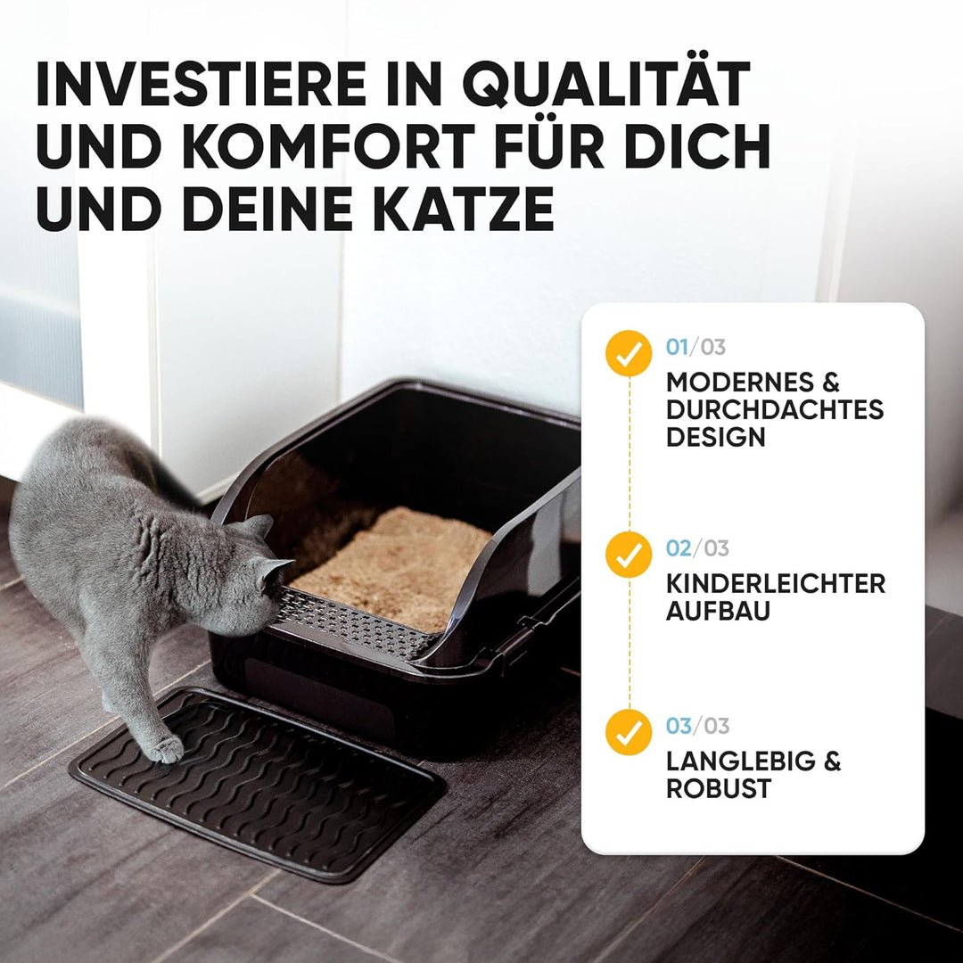 CROPLAS Katzenklo offen gross ohne Deckel,Katzenklo hoher Rand mit Streumatte & Schaufel, grosse Kat