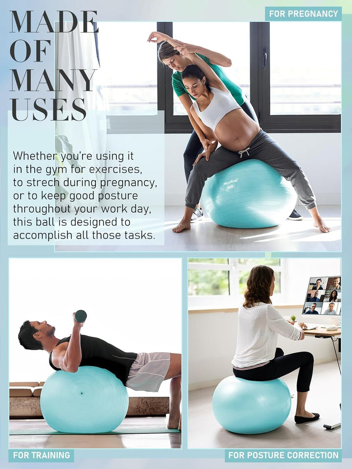Gymnastikball und 23 cm Pilatesball Set, Anti Burst Gymnastikball, Anti-Rutsch-Sitzball, Balanceball