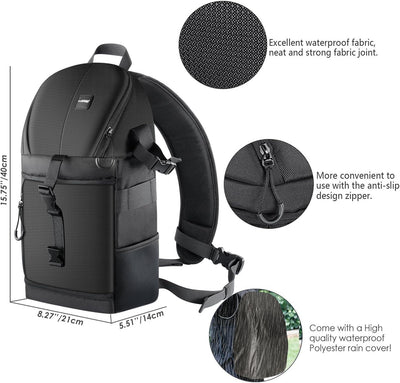 Neewer Profi Kameratasche Schlaufen Rucksack für DSLR Kameras und Objektiv Stativ Weiteres Zubehör D