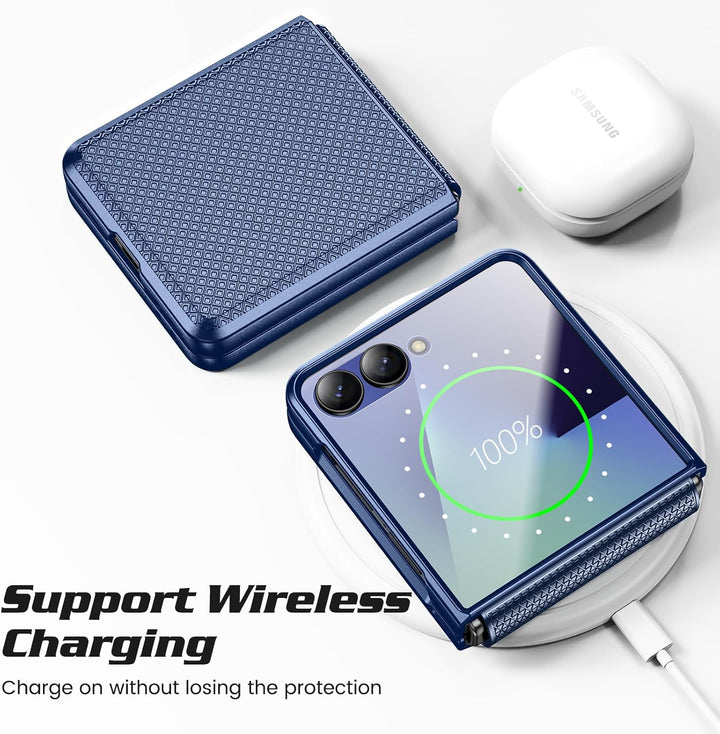 Doeshine für Samsung Galaxy Z Flip 7 Hülle [Not für Flip 7FE] mit Scharnierschutz & Displayschutzfol