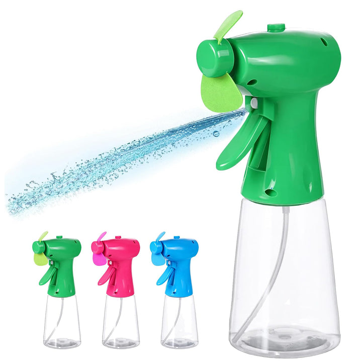 Ventilator Hand mit Wasser – Mini-Handventilator &amp; Sprühflasche (Grün) | Kompakt &amp; leicht, Handventi