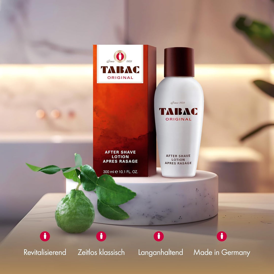 TABAC ORIGINAL After Shave Lotion: Bartpflege Aftershave Rasierwasser, Klassischer Männerduft mit Mo