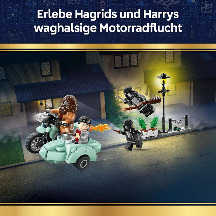 LEGO Harry Potter Hagrids und Harrys Flucht aus dem Ligusterweg - Motorrad Spielzeug mit 4 Minifigur