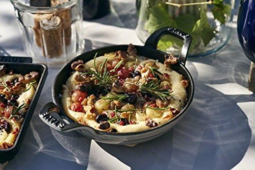 Staub stapelbare Auflaufform, rund (16 cm, 0,4 L mit mattschwarzer Emaillierung im Inneren der Aufla