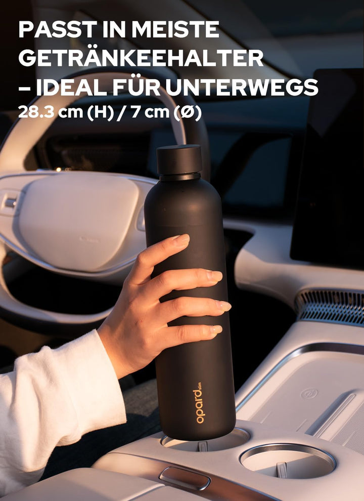 Opard Slim Trinkflasche 1l, Kohlensäure geeignet Wasserflasche, Water Bottle Spülmaschinenfest, BPA