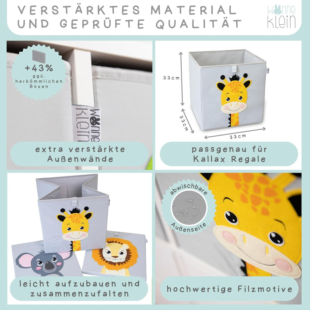 wonneklein Aufbewahrungsbox Kinder für Kallax Regal I Einsatz Kinderregal I Faltbox 33x33x33 Kinderz