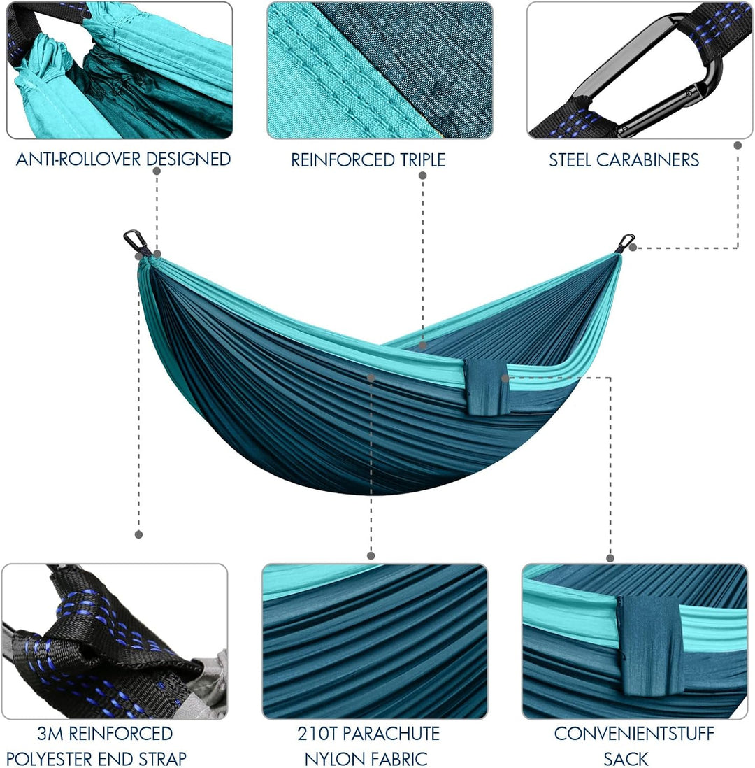 Hängematte Outdoor Camping 2 Personen 300 x 200 cm Ultraleicht Reise Hängematte 300 KG Tragfähigkeit