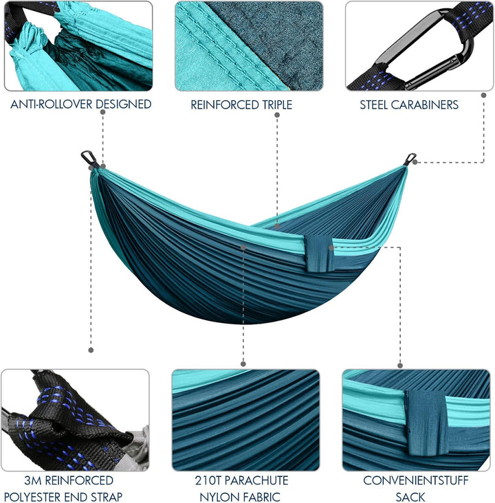 Hängematte Outdoor Camping 2 Personen 300 x 200 cm Ultraleicht Reise Hängematte 300 KG Tragfähigkeit