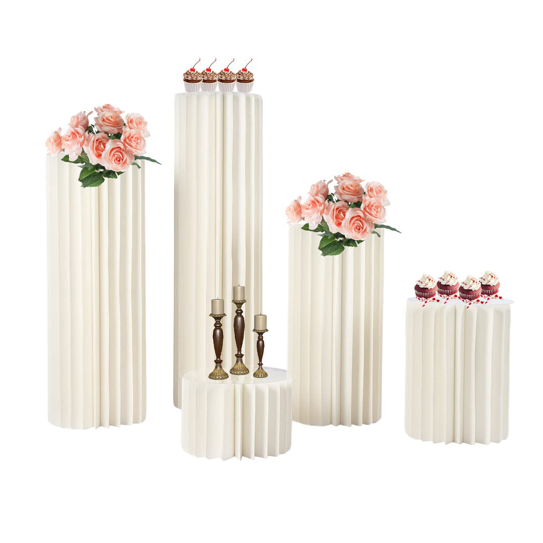 Hochzeit Karton Blumenständer Vasen, Faltbarer Tafelaufsatz aus Karton, zylinderförmige Blumenstände