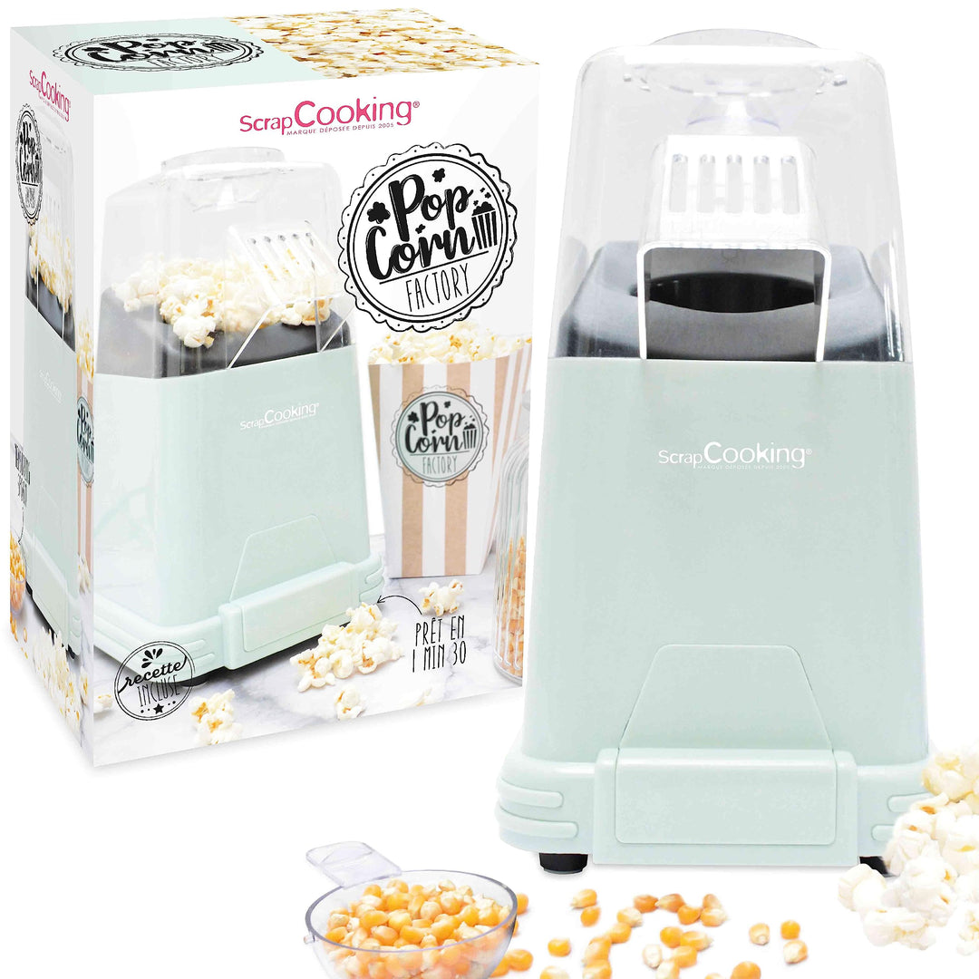 ScrapCooking - Popcornmaschine - Popcorn Maschinen Ohne Öl - Fertig in 1-2 Minuten - Popcorn Maker m