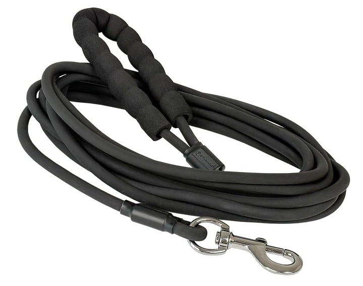 Petlando PVC-Trekkingleine schwarz rund 5 m /0,8 cm Durchmesser mit Handschlaufe, extrem robust