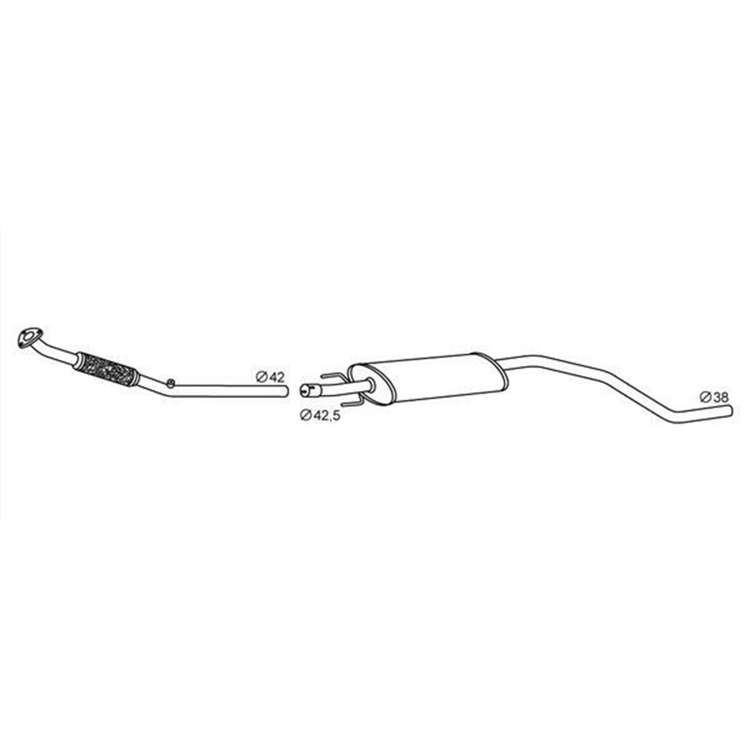 HELLA 8LB 366 021-201 Vorschalldämpfer - Easy2Fit® Kit - vorne - dreiteilig - Set mit Anbauteilen