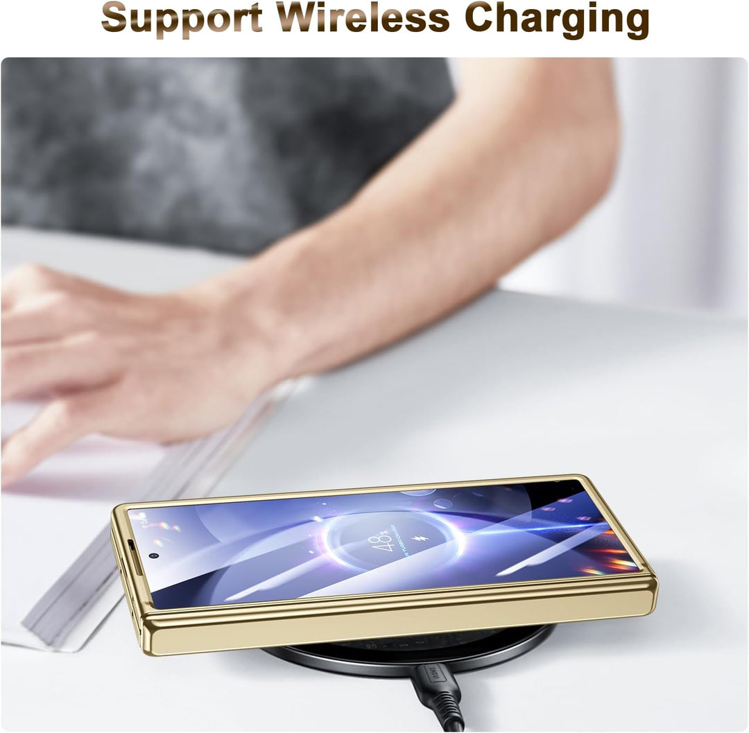 spoovcto für Samsung Galaxy Z Fold6 Hülle: mit integriertem Kamera- Ständer, Schutzschale, luxuriöse