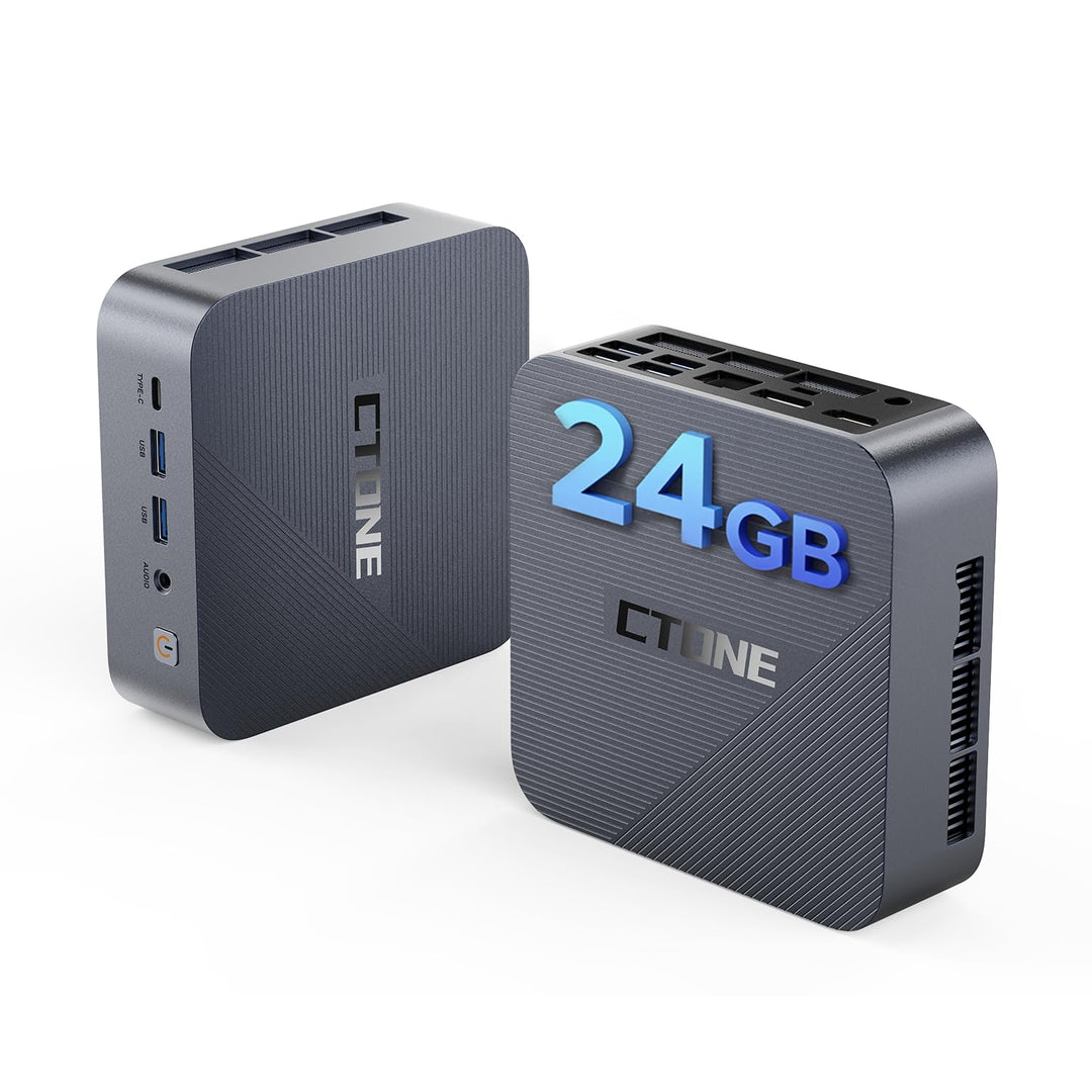 CTONE Mini PC Core i5-12450H, 24GB RAM（Besser als 16GB, 512GB SSD(bis 8TB), Mini Computer mit Triple
