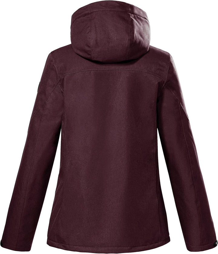 Killtec Damen Kow 142 Wmn Jckt Outdoorjacke/Funktionsjacke mit abzippbarer Kapuze 38 pflaume, 38 pfl