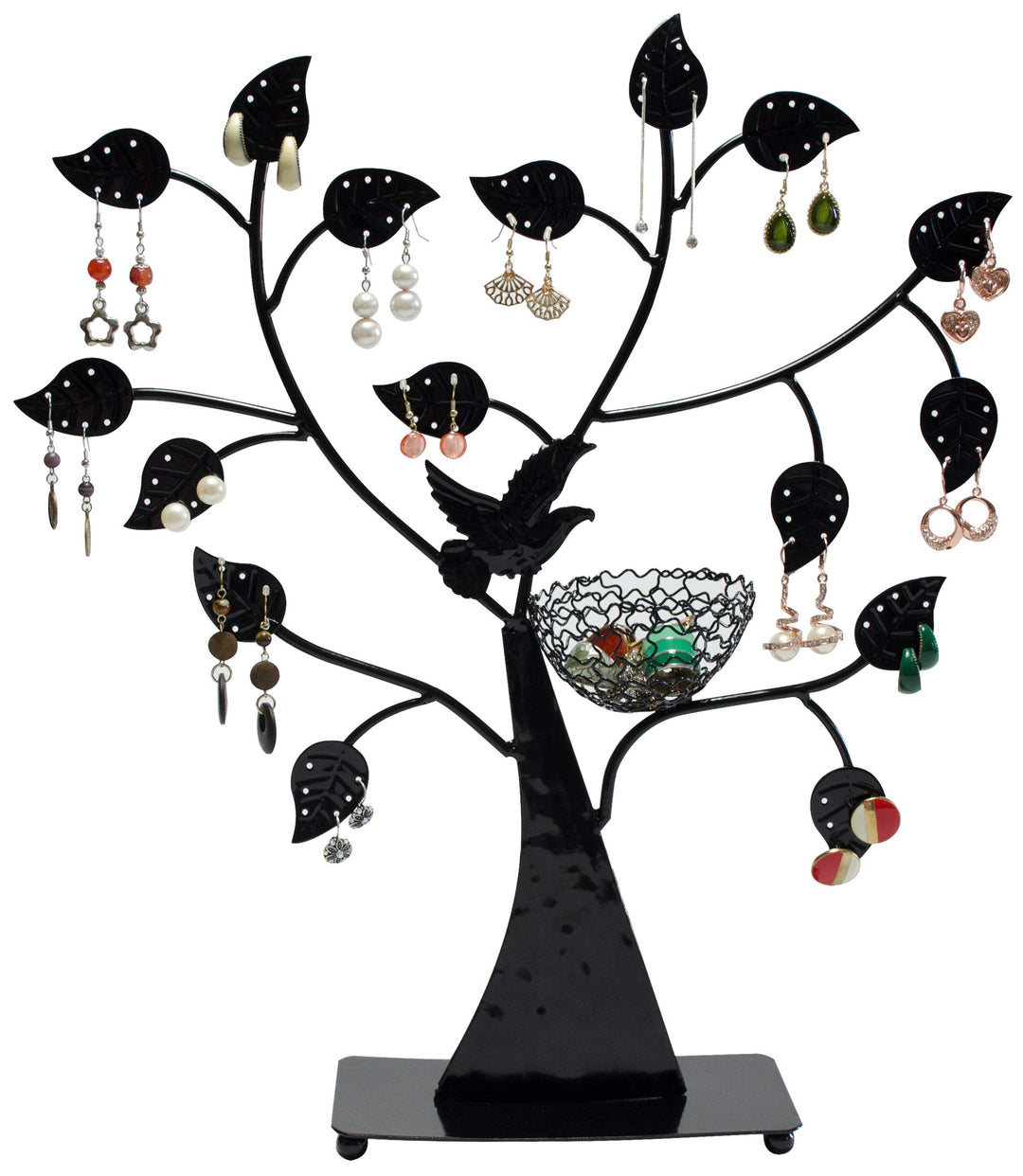 LAUBLUST Schmuckständer im Schmuckbaum Design - ca. 43x39x8 cm, Schwarz - Dekorativer Metall Schmuck