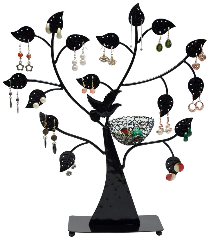 LAUBLUST Schmuckständer im Schmuckbaum Design - ca. 43x39x8 cm, Schwarz - Dekorativer Metall Schmuck