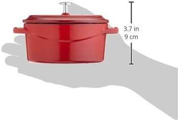 Pentole Agnelli Slowcook Ovale Auflaufform aus Gusseisen mit 2 Griffen, rot, 12 cm 12 x 9 Cm Rot, 12