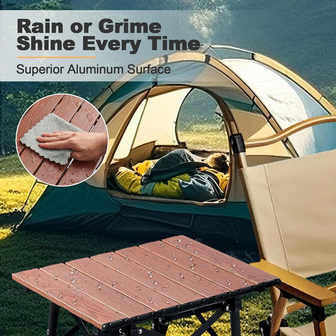 Odoland mini Campingtisch höhenverstellbar mit Aufbewahrungstasche, 40 x 30 cm Leicht Klapptisch aus