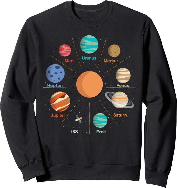 Planeten des Sonnensystems auf Deutsch Sweatshirt