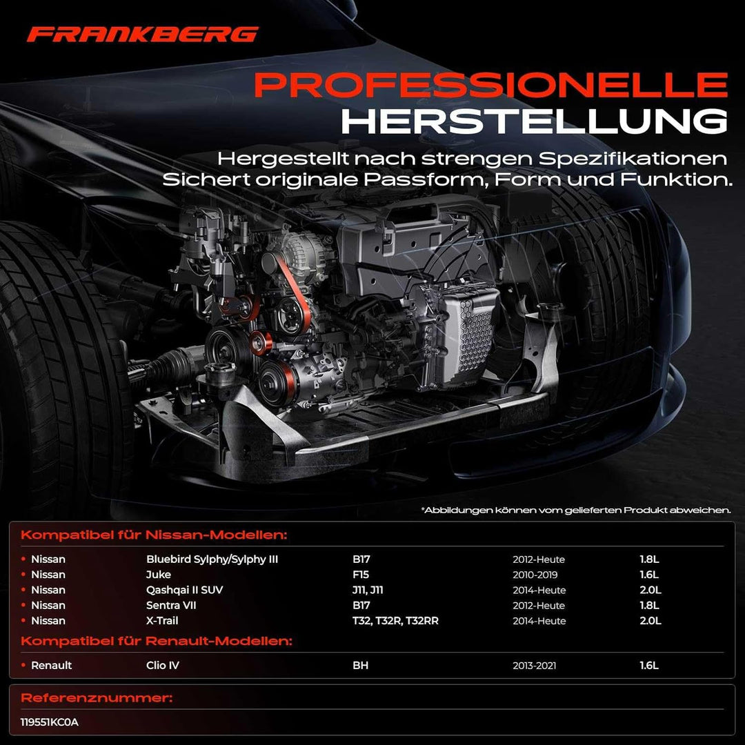 Frankberg Riemenspanner Keilrippenriemen für Bluebird Sylphy/Sylphy III Juke Qashqai II Sentra VII X